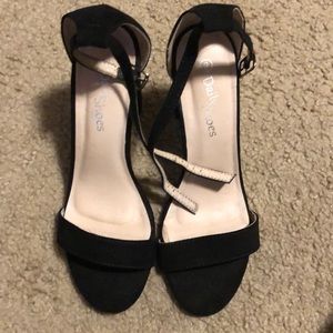 Simple black block heels